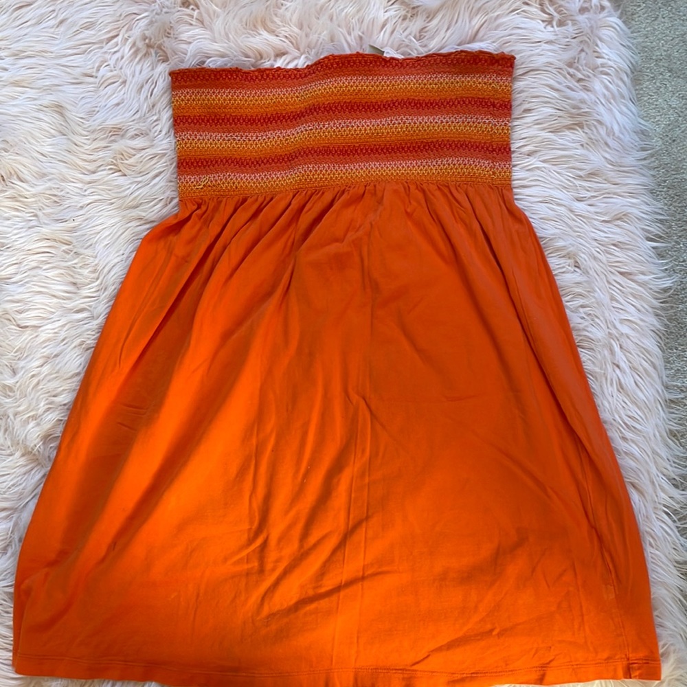 Orange sundress/beach cover up. Size L. Never been worn.